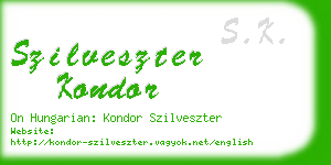 szilveszter kondor business card